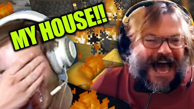 Jack Black BURNED down my Minecraft House!!